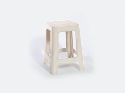 Banqueta plástica apilable - BLANCA