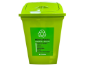 Recipiente para residuos 50 Lts. Tapa vai ven y etiquetado especial de separación - LINEA PREMIUM